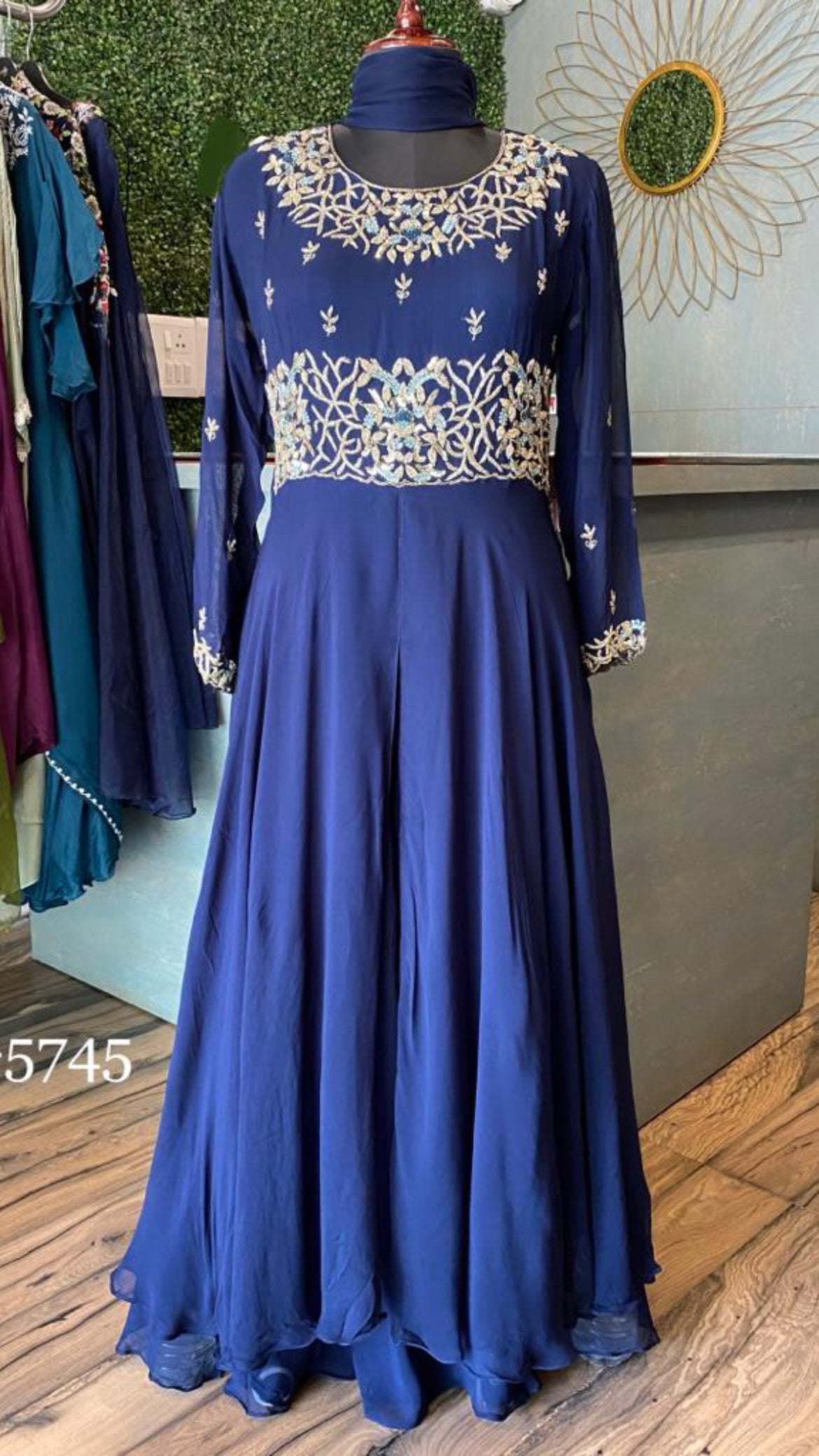 Blue Kurta Sequence dress - Saffronfashionindia