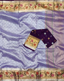 Jamawar zari lavender kota sarees