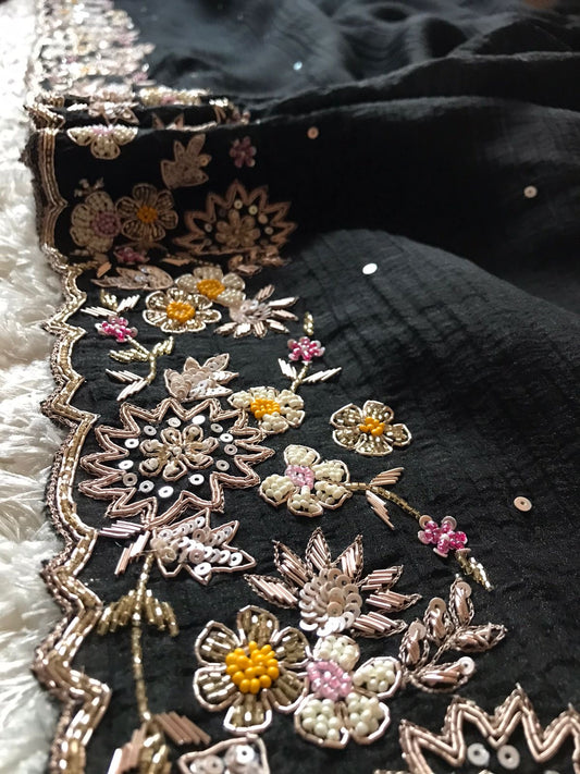 Black Partywear saree premium saree - Saffronfashionindia