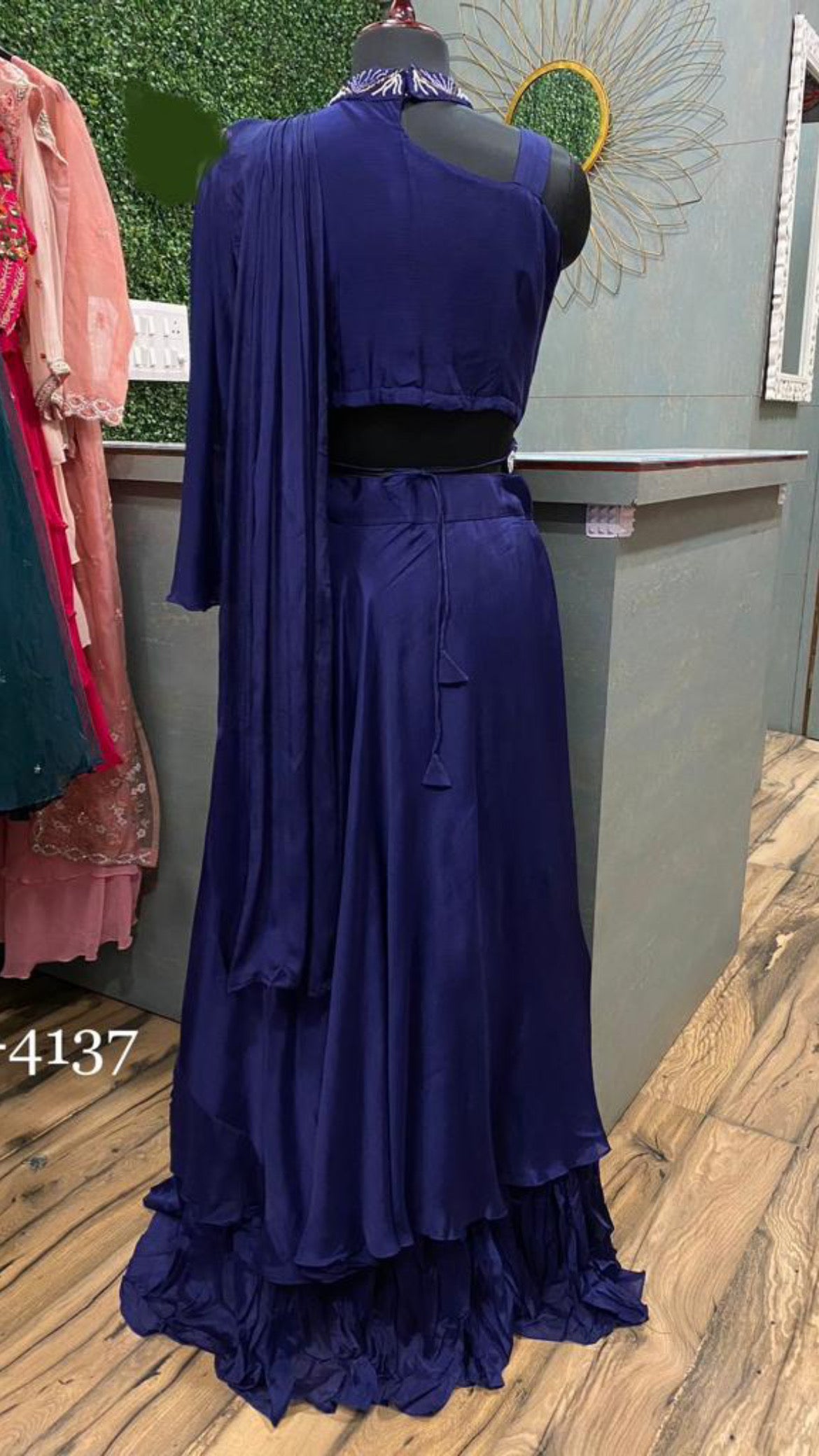 Blue indowestern dress trendy partywear dresses - Saffronfashionindia