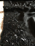 Celebrity inspired black satin organza saree Partywear sarees