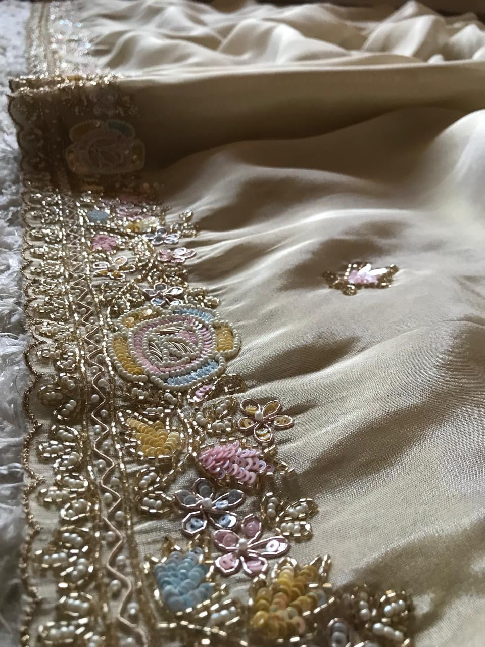 Luxury gold premium tissue silk saree Indian sarees - Saffronfashionindia