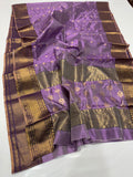 Elegant Chanderi saree pattu silk sarees blouse - Saffronfashionindia