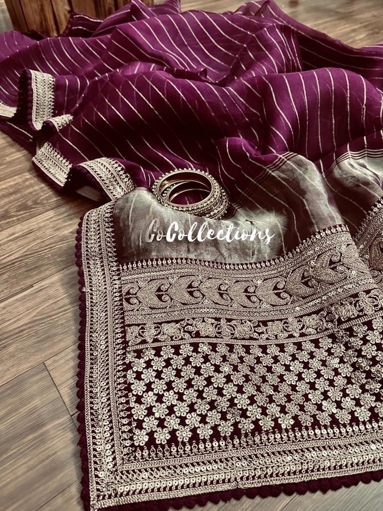 Vini organza silk saree zari saree - Saffronfashionindia