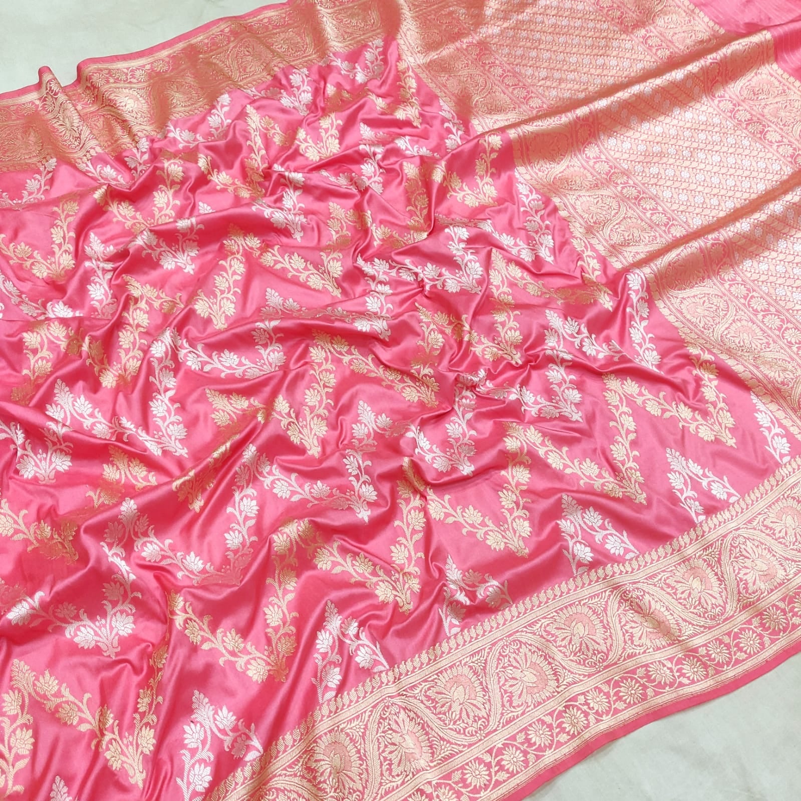 Chandani Katan silk handwoven saree - Saffronfashionindia