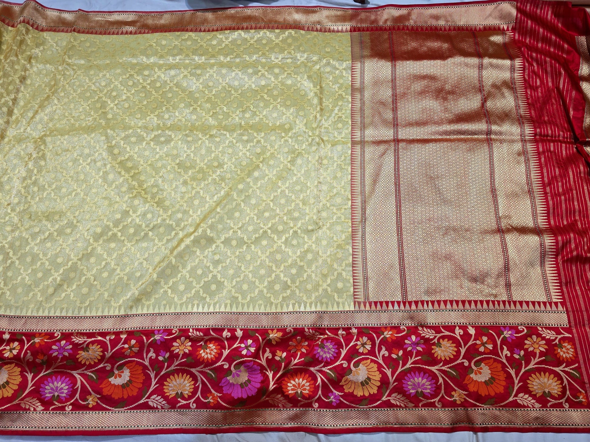 Vahiba Banarsi saree handwoven sarees blouse Indian sari SaffronFashion