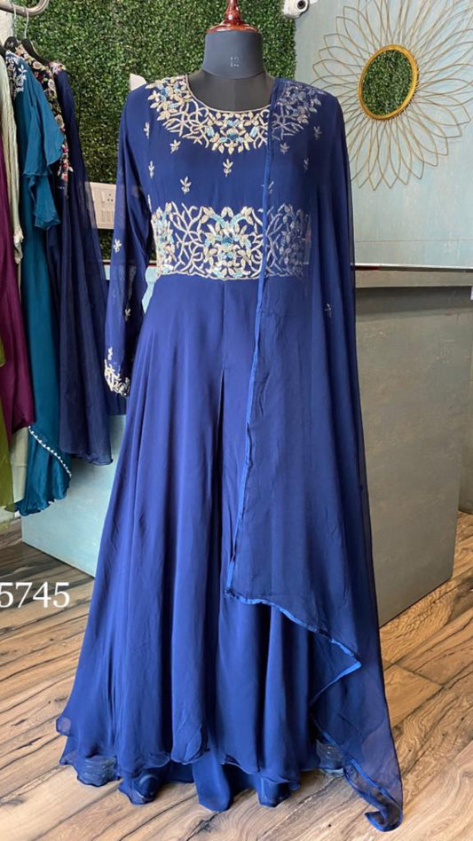 Blue Kurta Sequence dress - Saffronfashionindia