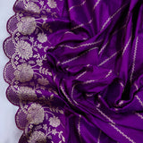 Purple katan silk saree