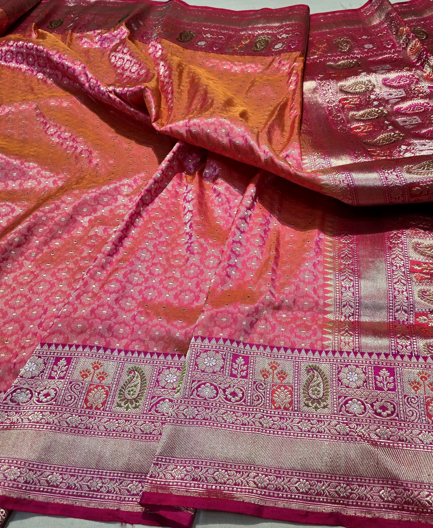 Pink iktara saree Indian sarees blouse SaffronFashion