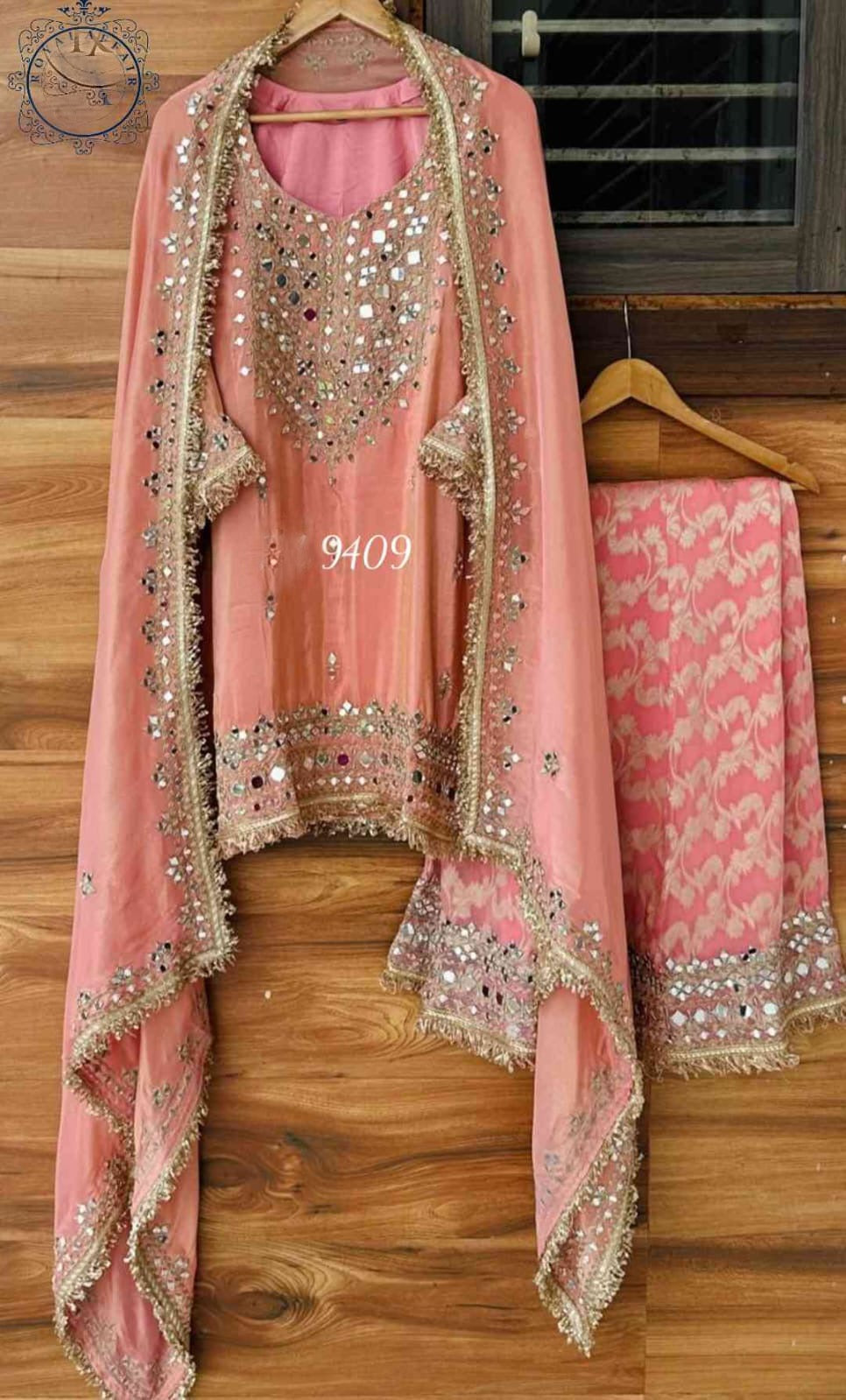 Ravika shimmer dress tissue dress  Indian dress embroidered set SaffronFashion