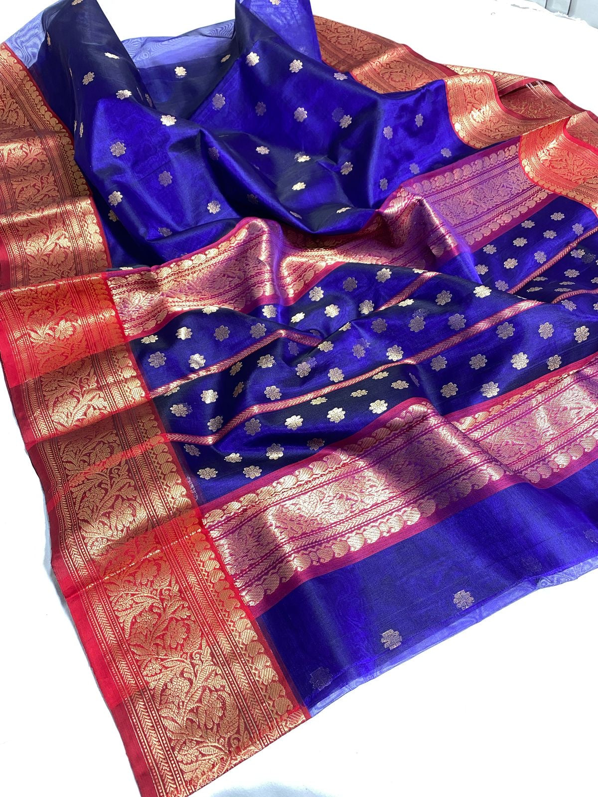 Avesha Chanderi saree katan silk saree Indian sari blouse SaffronFashion