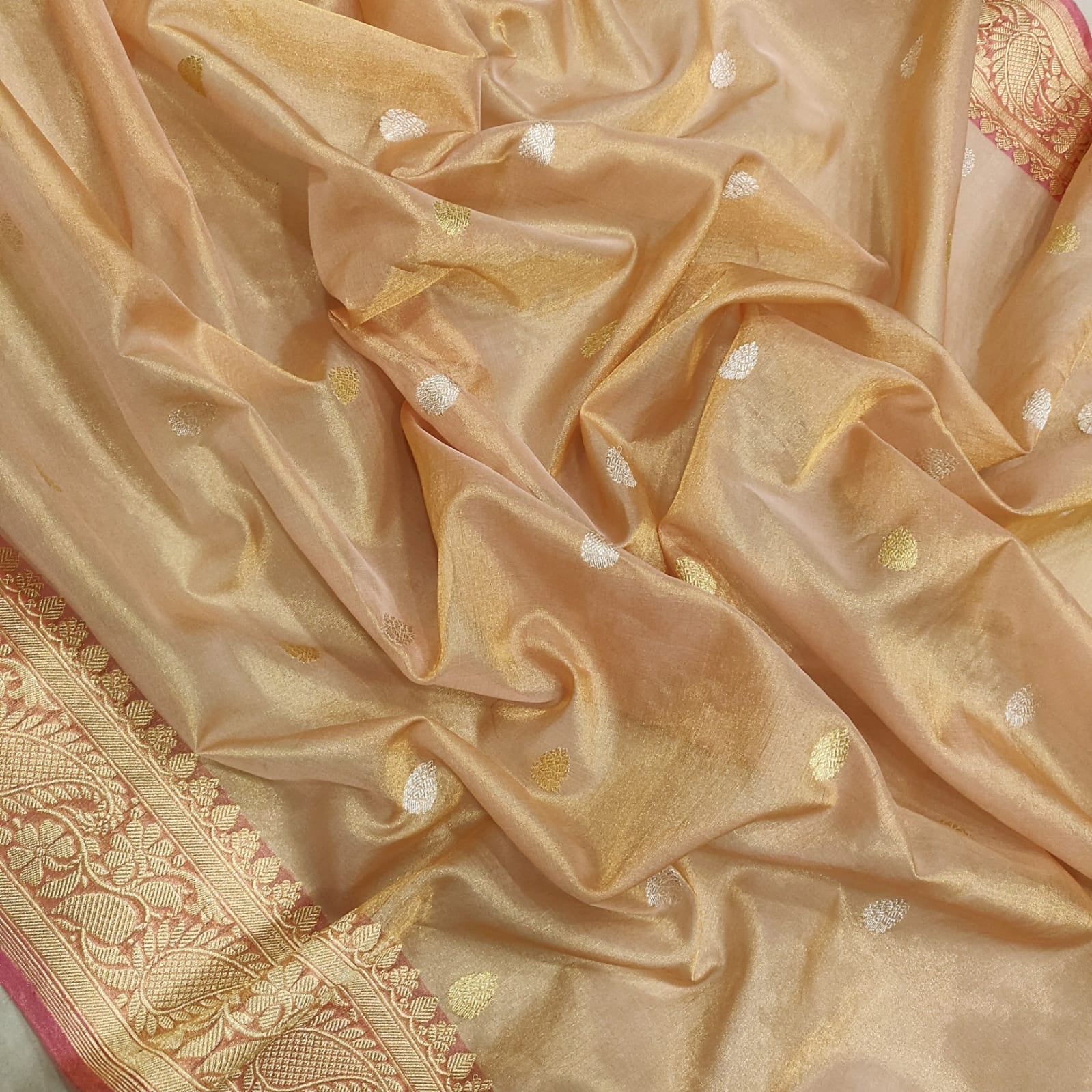 Lilac tissue handwoven saree - Saffronfashionindia