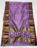 Elegant Chanderi saree pattu silk sarees blouse - Saffronfashionindia