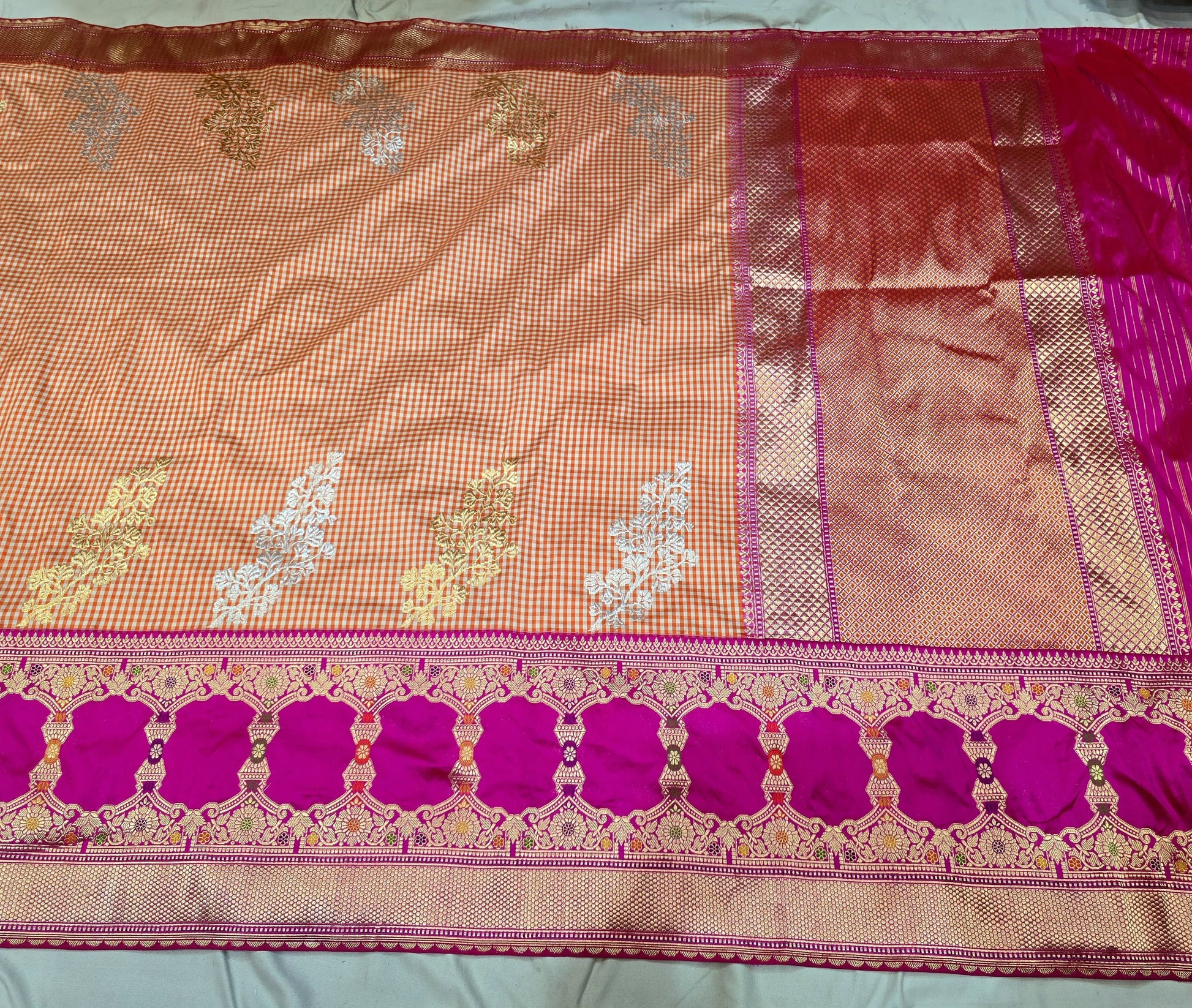 Vahisha Ektara saree Indian traditional sarees katan silk sari Saffronfashionindia