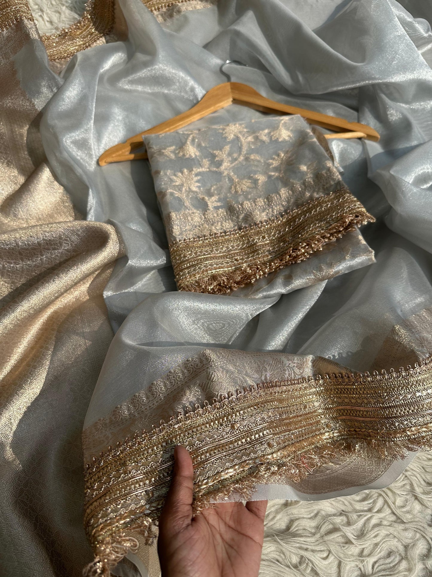 Light weight tissue saree part wear sarees - Saffronfashionindia