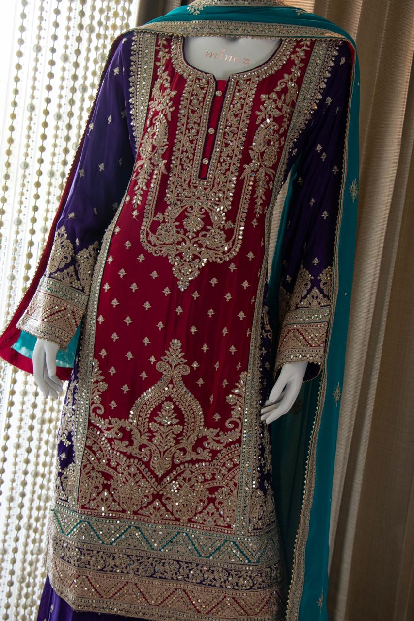 Pakistani inspired gharara Dress traditional dress - Saffronfashionindia