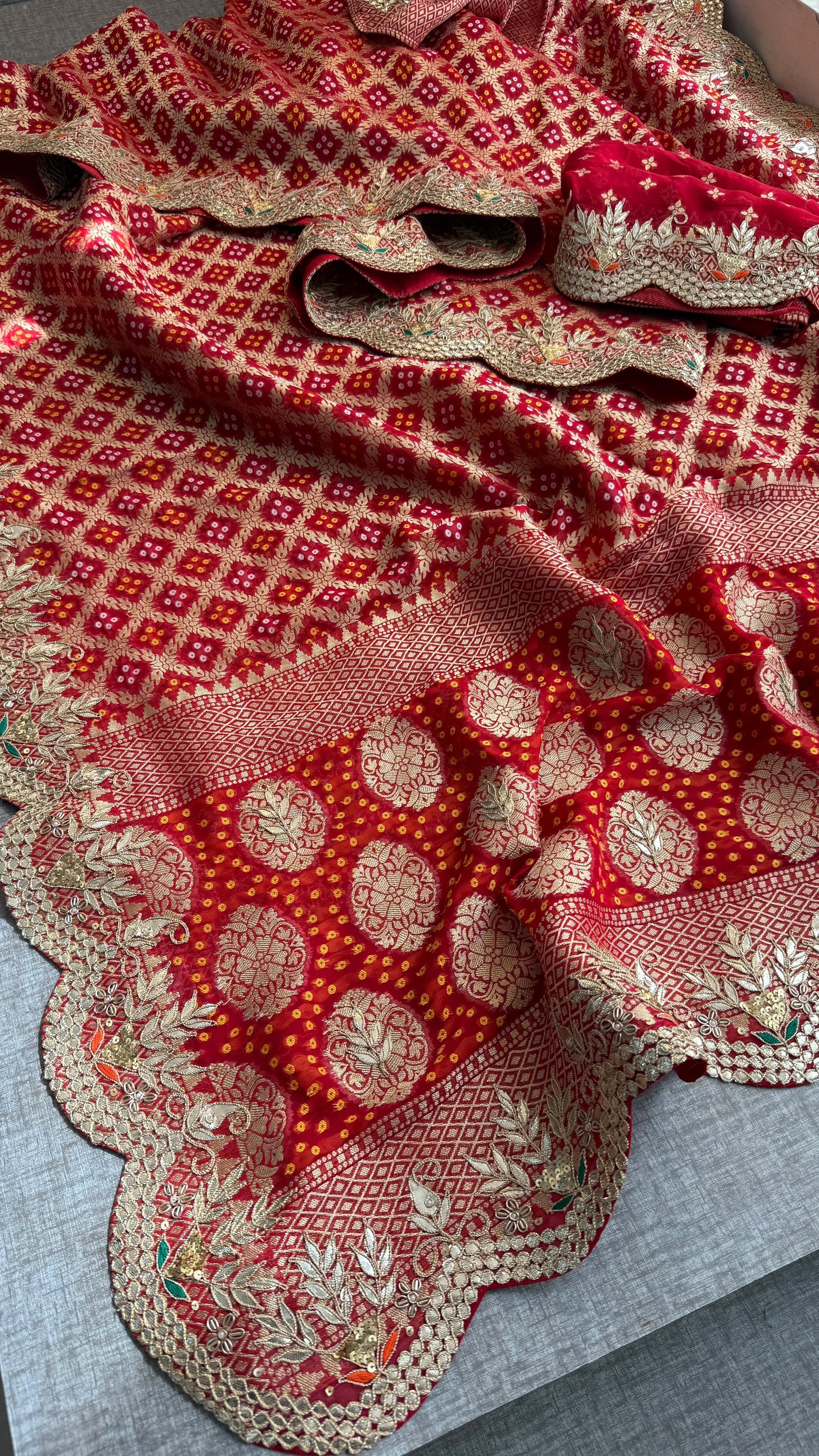 Vahisha gorgette saree Khaddi gorgette sarees Indian sari blouse - Saffronfashionindia