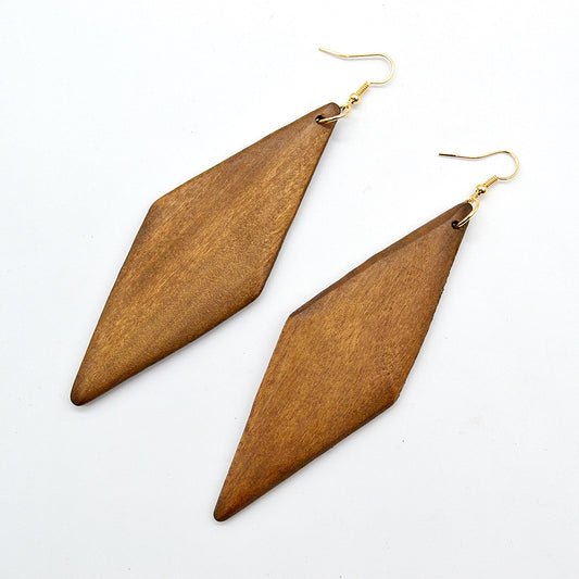 European And American Personalized Exaggerated Wood Eardrops - Saffronfashionindia