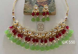 Hirina kundan beaded Necklace set
