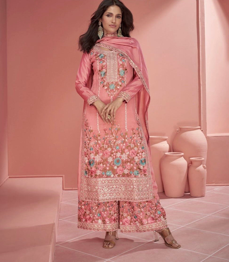 Readymade Organza Dress Wedding Dress Reception Dress - Saffronfashionindia