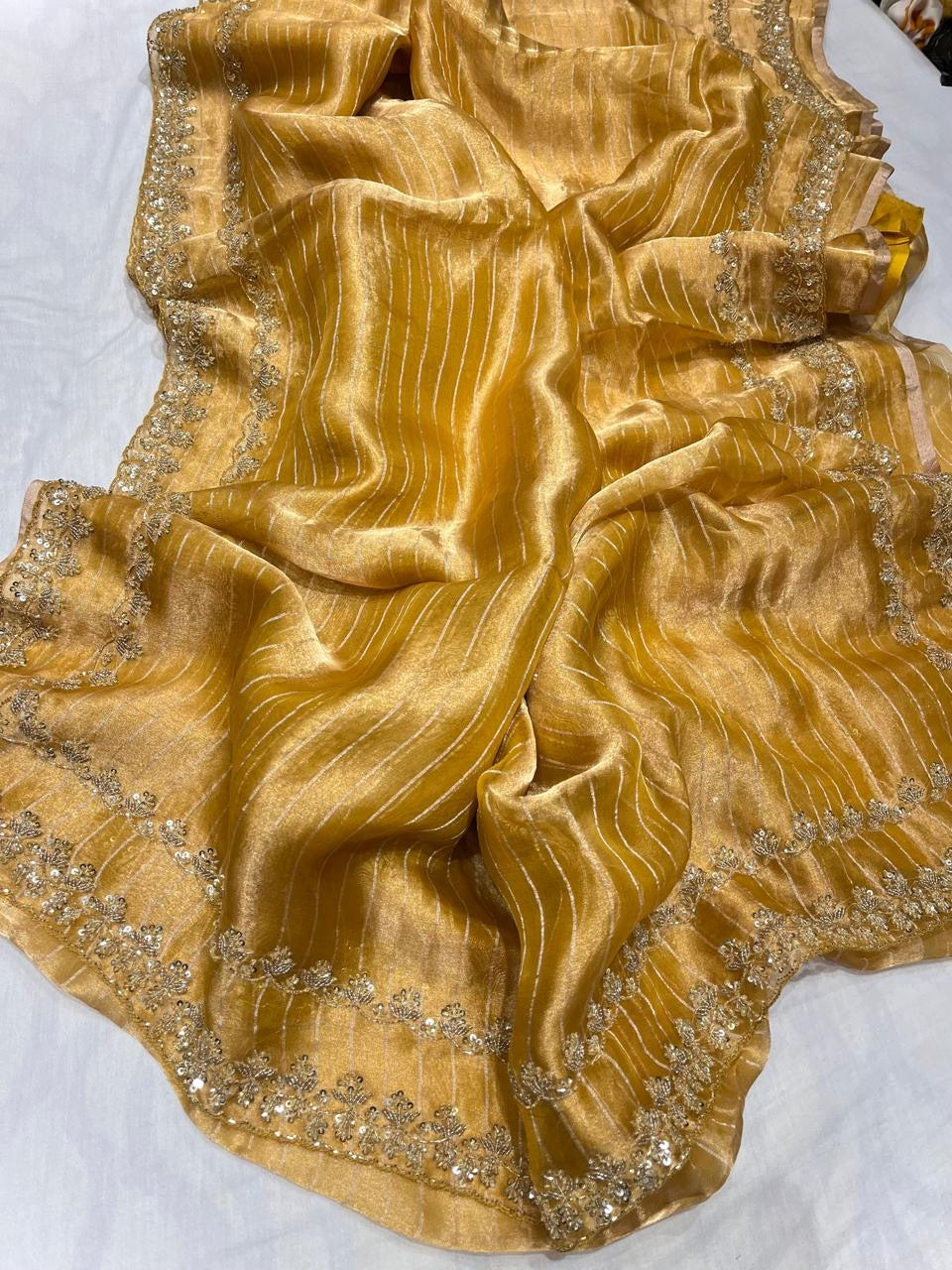 Ravish Tissue saree Handwork Saree Women Classy sarees - Saffronfashionindia