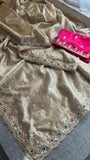 Tissue silk saree Indian saree bragging by mmmmmp