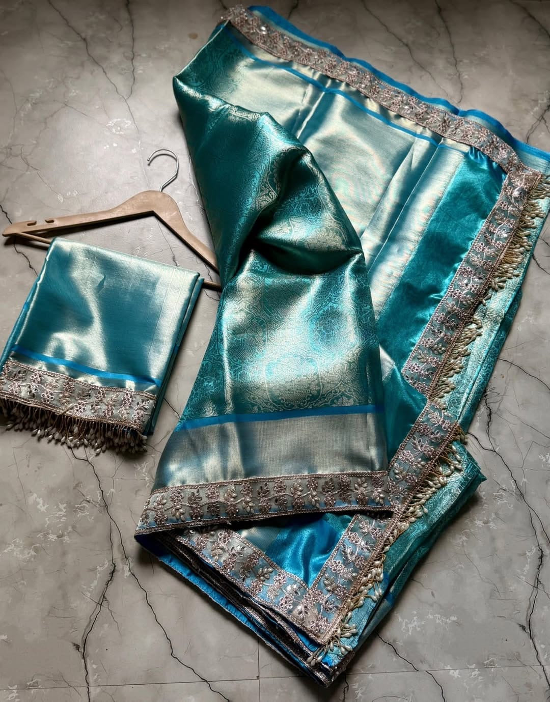 Paveli Banarsi saree tissue silk saree partywear sarees SaffronFashion