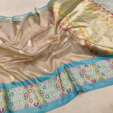 Rosal kadwa tissue handwoven saree
