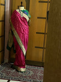 Pink silk Kanchipuram saree traditional sari