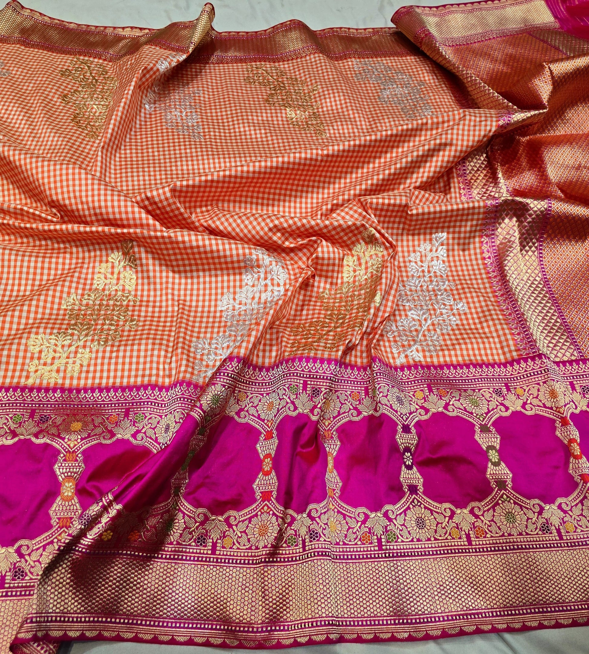 Vahisha Ektara saree Indian traditional sarees katan silk sari Saffronfashionindia