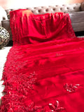 Red Satin Premium Silk Sarees luxury Saree