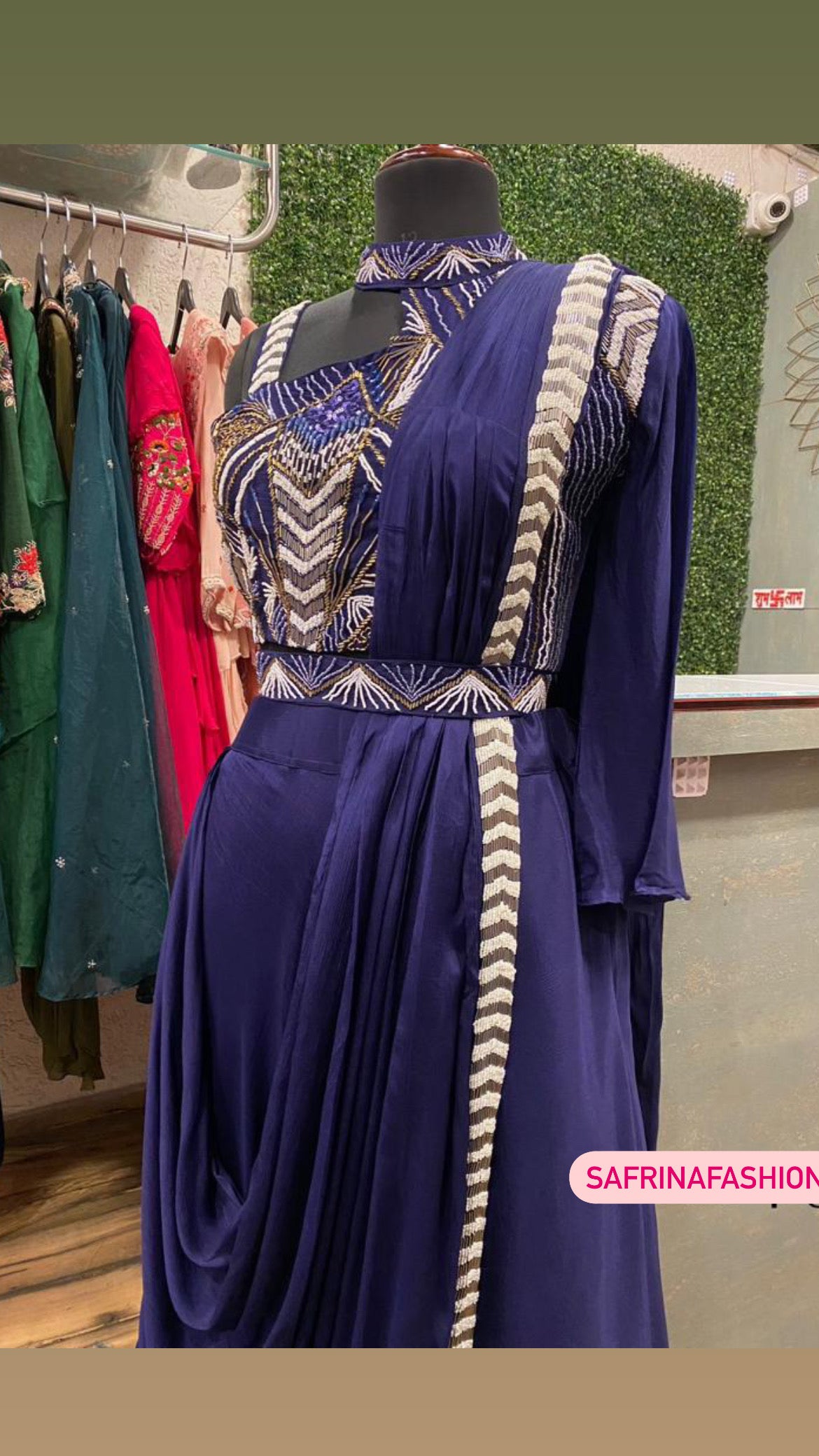 Blue indowestern dress trendy partywear dresses - Saffronfashionindia