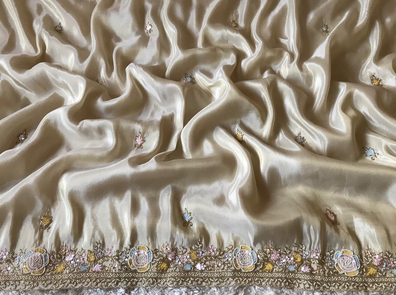 Luxury gold premium tissue silk saree Indian sarees - Saffronfashionindia