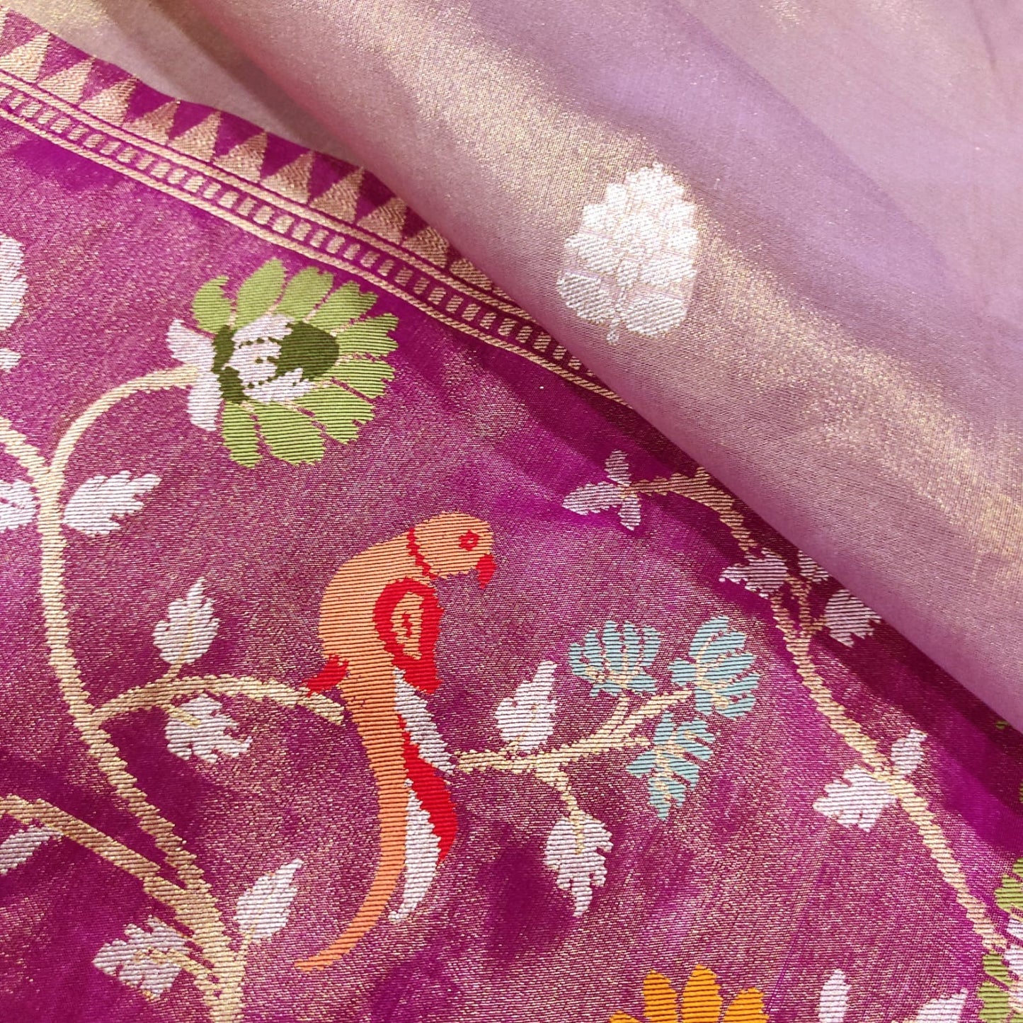 Lavita tissue handwoven zari saree - Saffronfashionindia