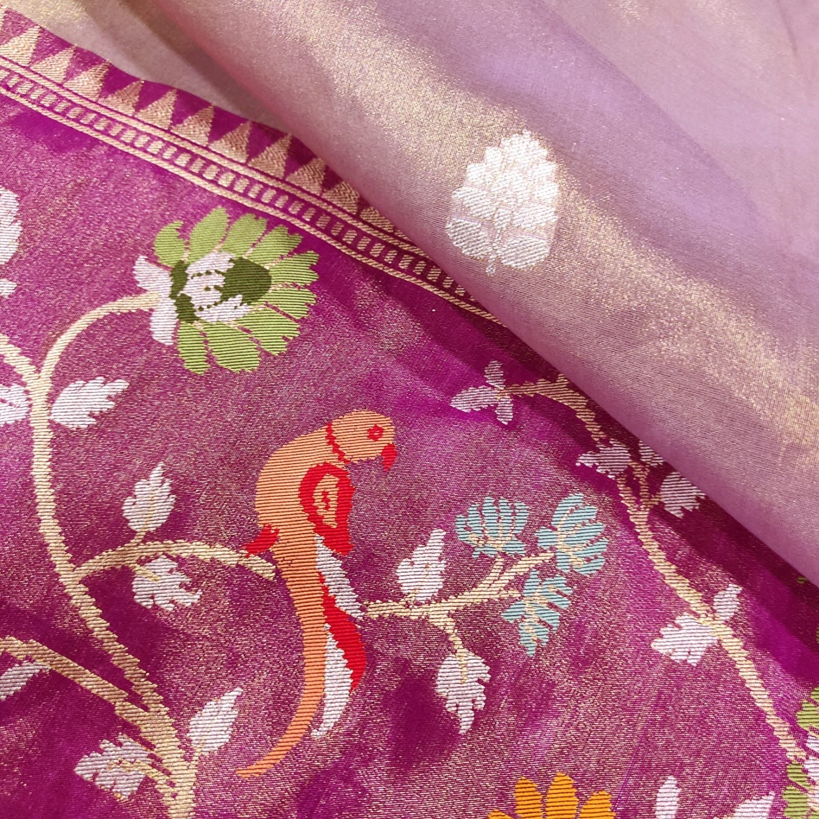 Lavita tissue handwoven zari saree - Saffronfashionindia