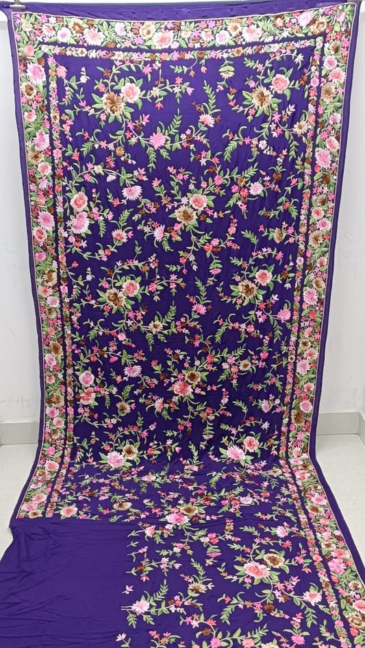 Suzen floral Authentic Parsi gara saree - Saffronfashionindia