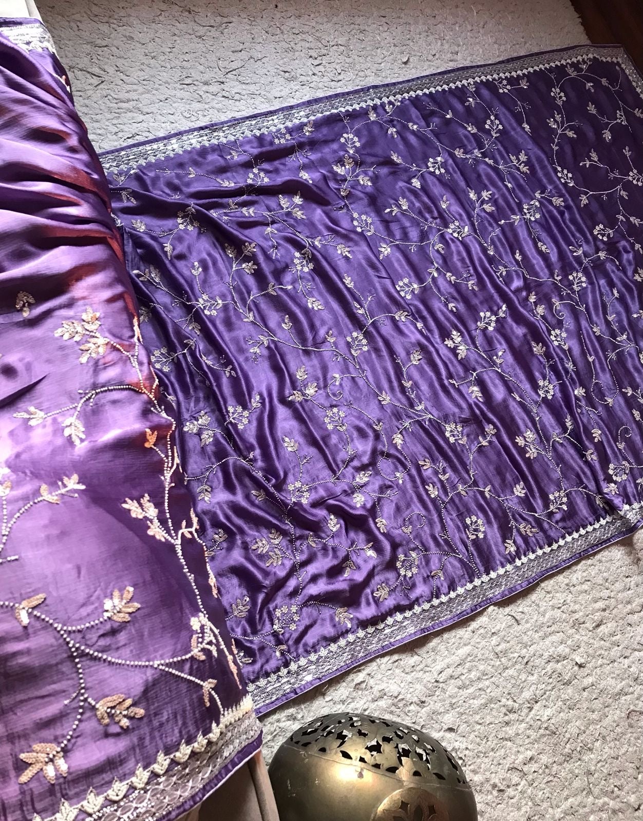 Pearl Lavender Rich Premium Saree Reception Saree - Saffronfashionindia