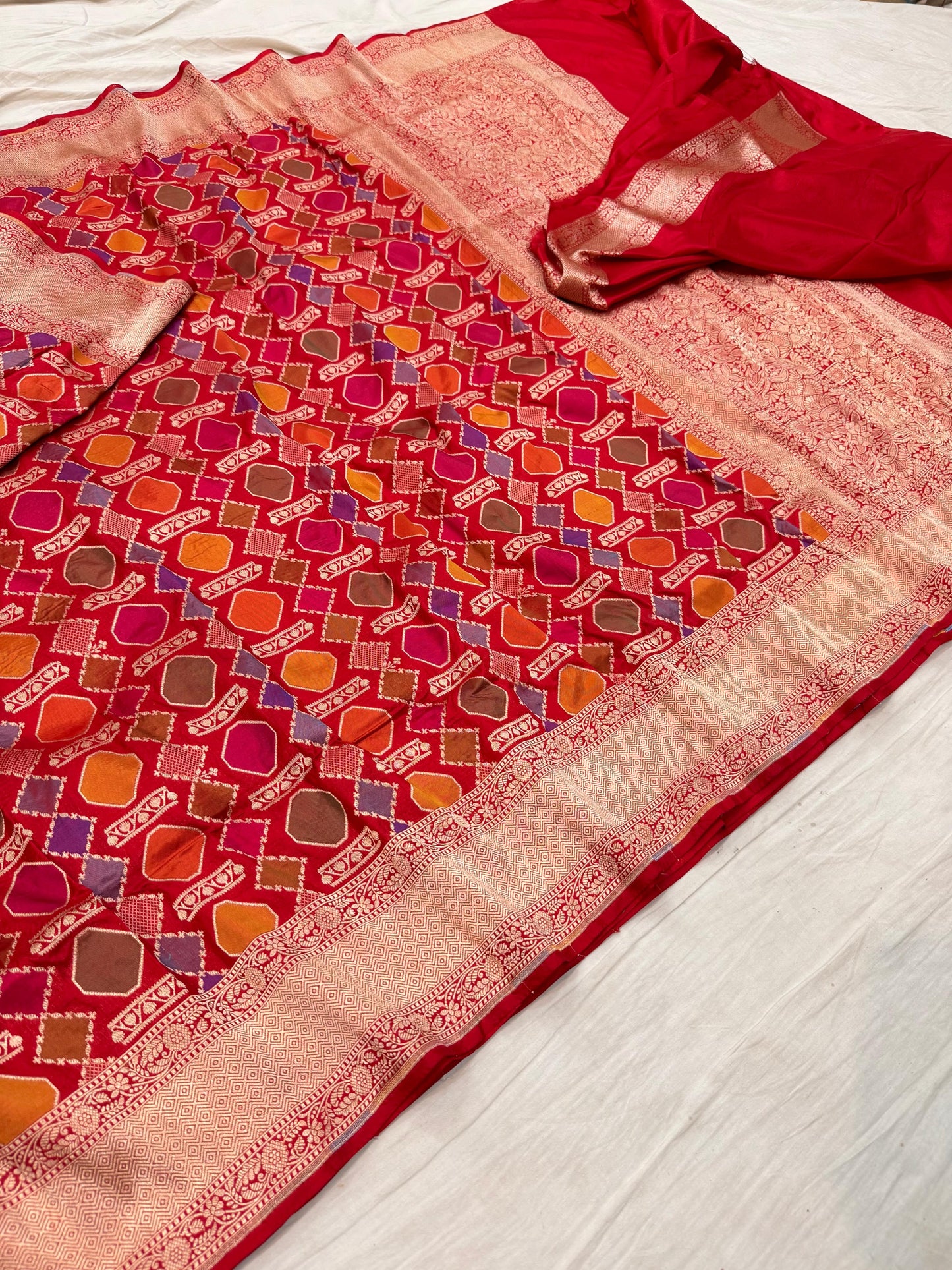 Handmade Banarsi saree rangers saree women sari blouse SaffronFashion