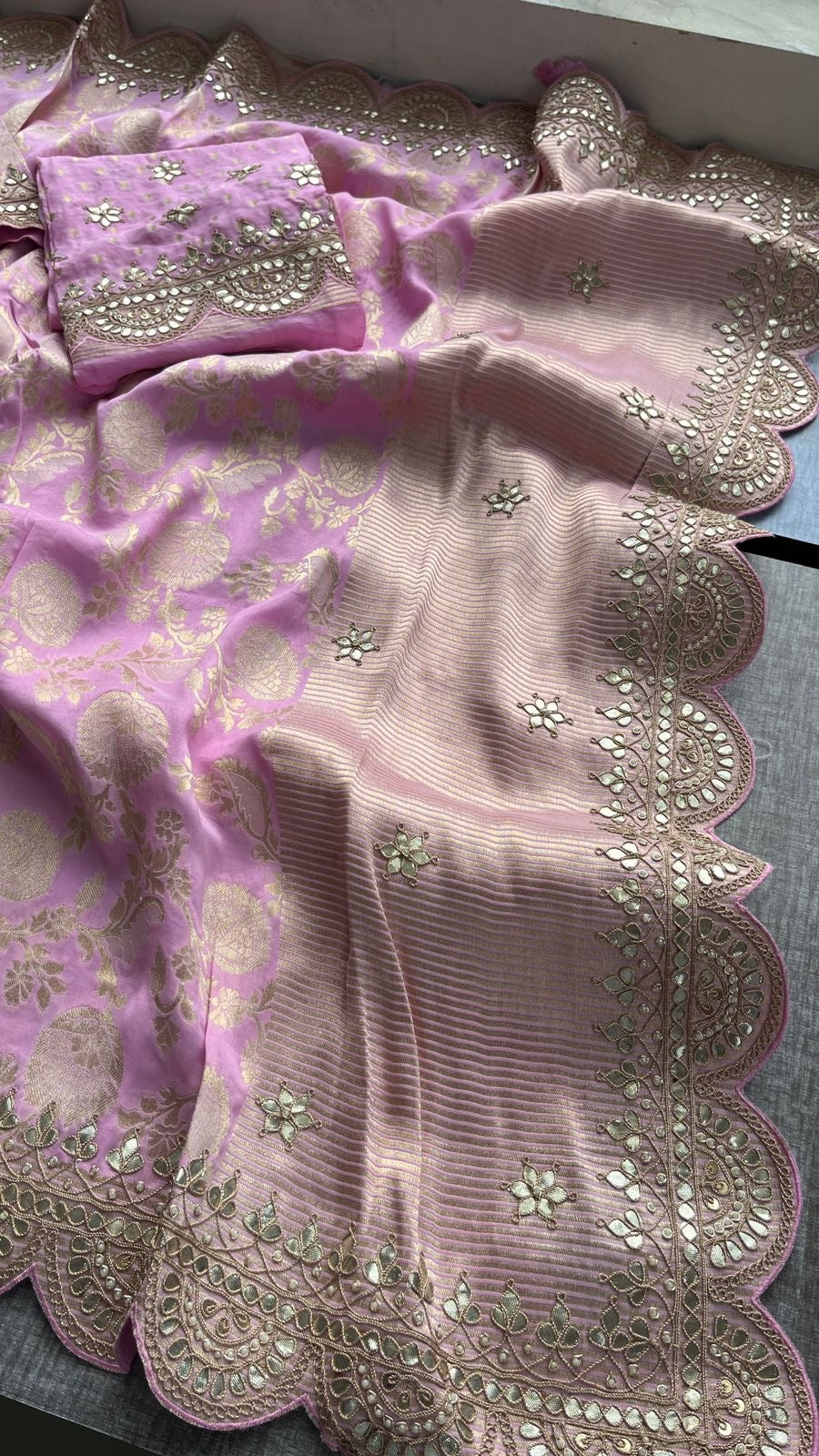 Liama Khaddi Gorgette saree Indian saree traditional sarees - Saffronfashionindia