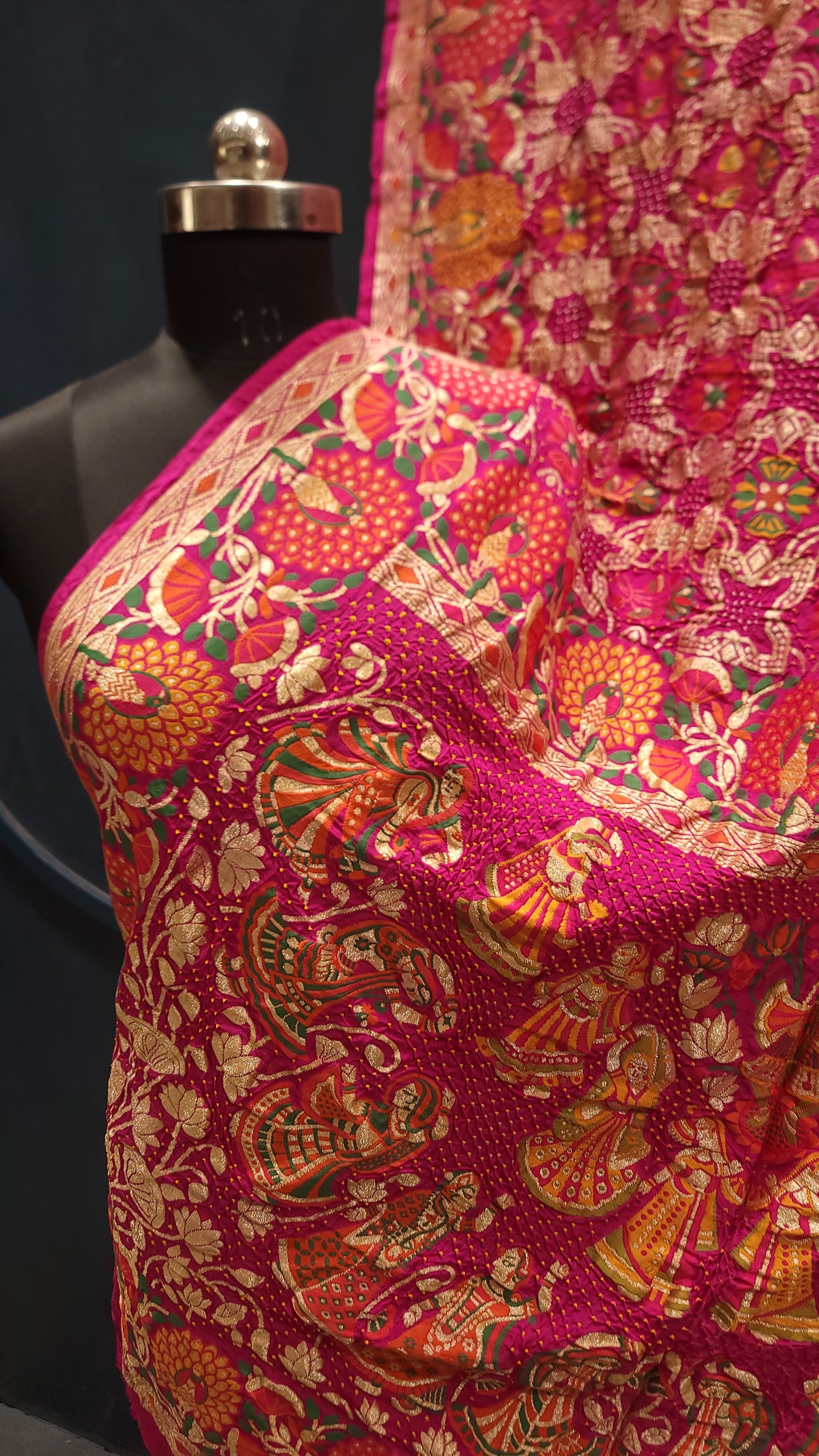 Banarsi Khaddi Gorgette saree traditional Indian heritage saree blouse - Saffronfashionindia