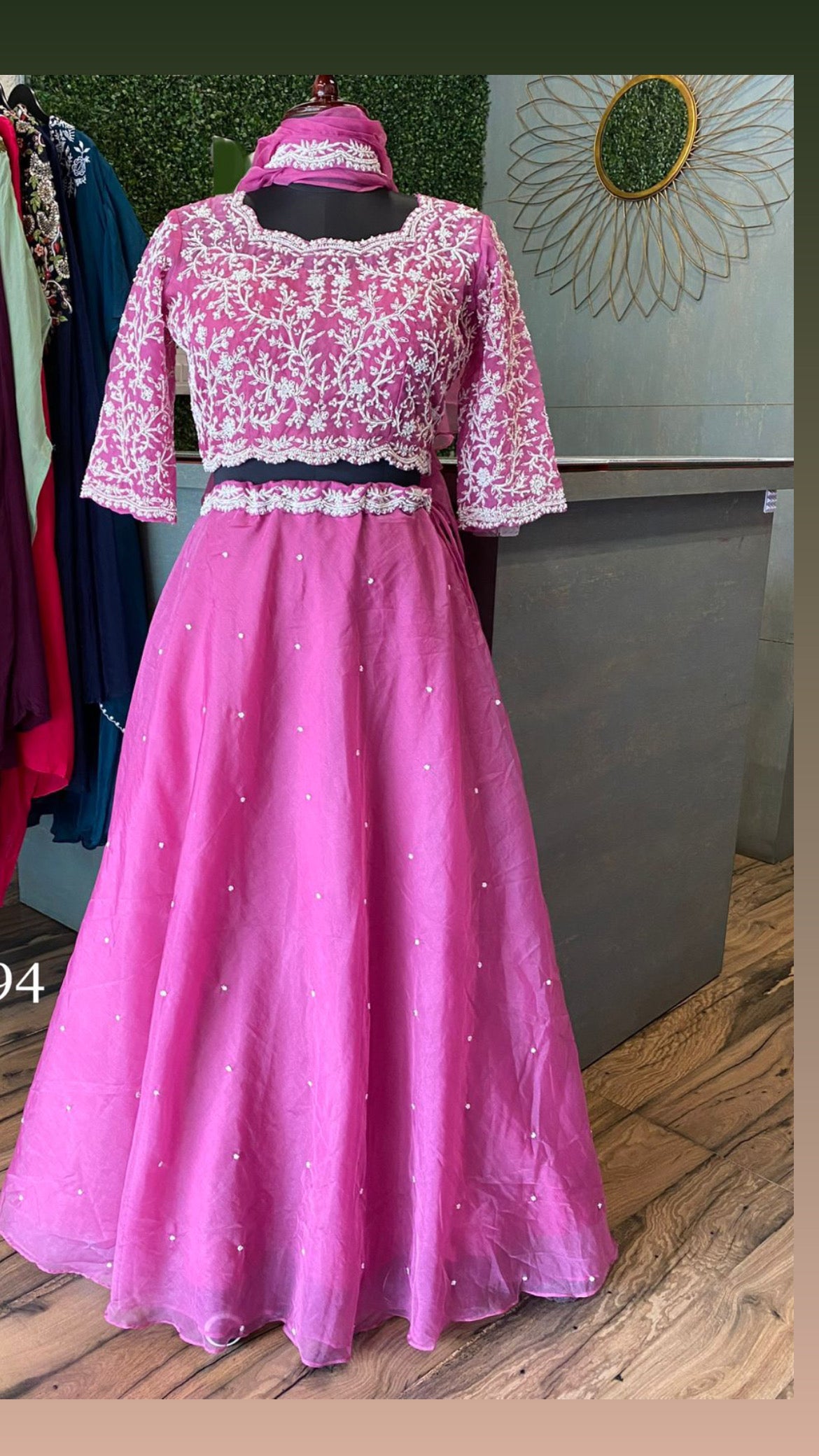 Pink indowestern partywear dress - Saffronfashionindia