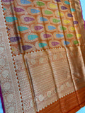 Exclusive ikatra saree khimkhab sarees blouse traditional Indian heritage sari blouse Saffronfashionindia