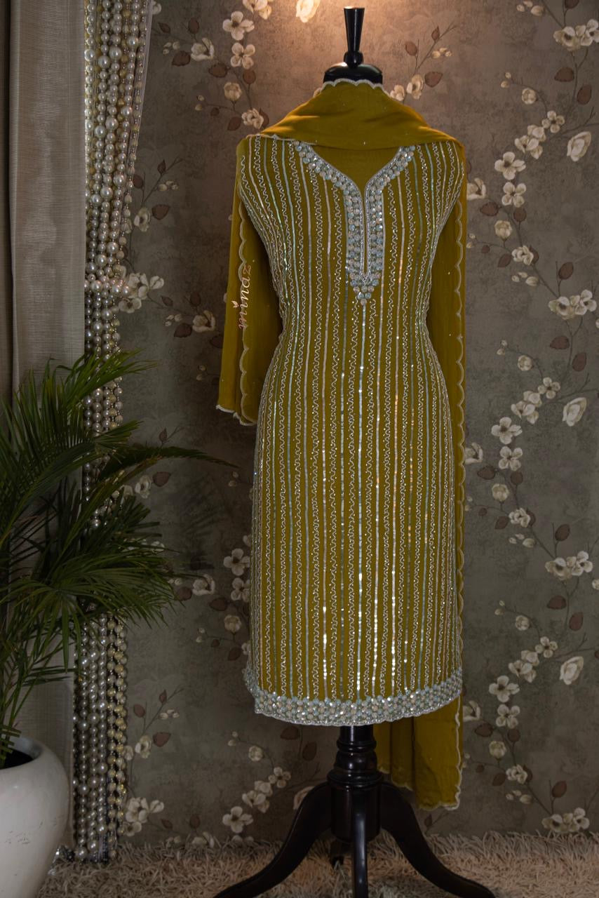 Lumina Organza Salwar Suit Indian Salwar kameez - Saffronfashionindia