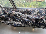 Black floral saree Organza saree Indian sari blouse