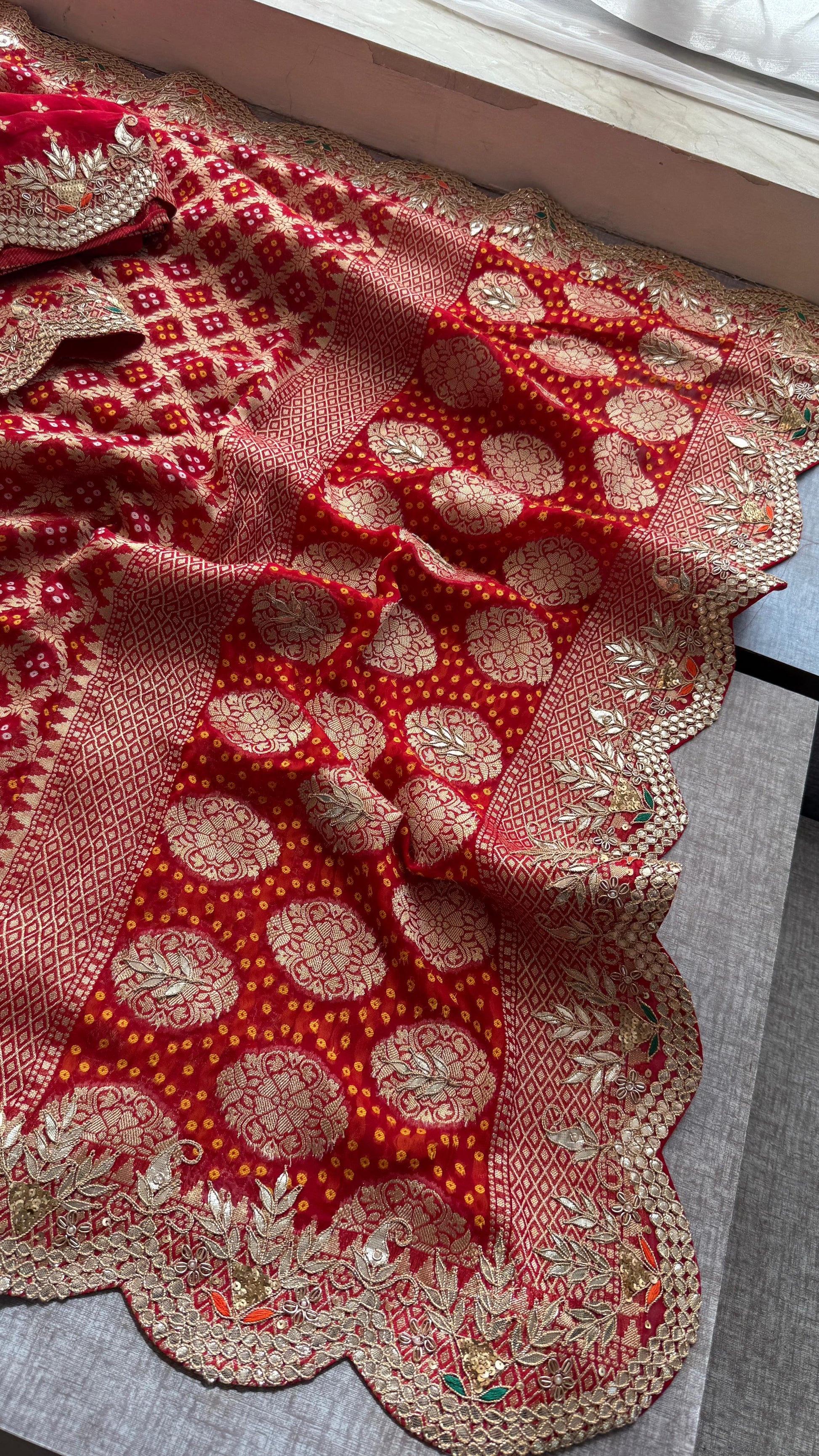 Vahisha gorgette saree Khaddi gorgette sarees Indian sari blouse - Saffronfashionindia