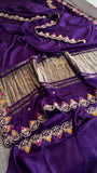 Purple Gajji Silk Saree Luxury Silk Saree blouse