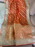 Gottapatti organza weaved saree reception saree