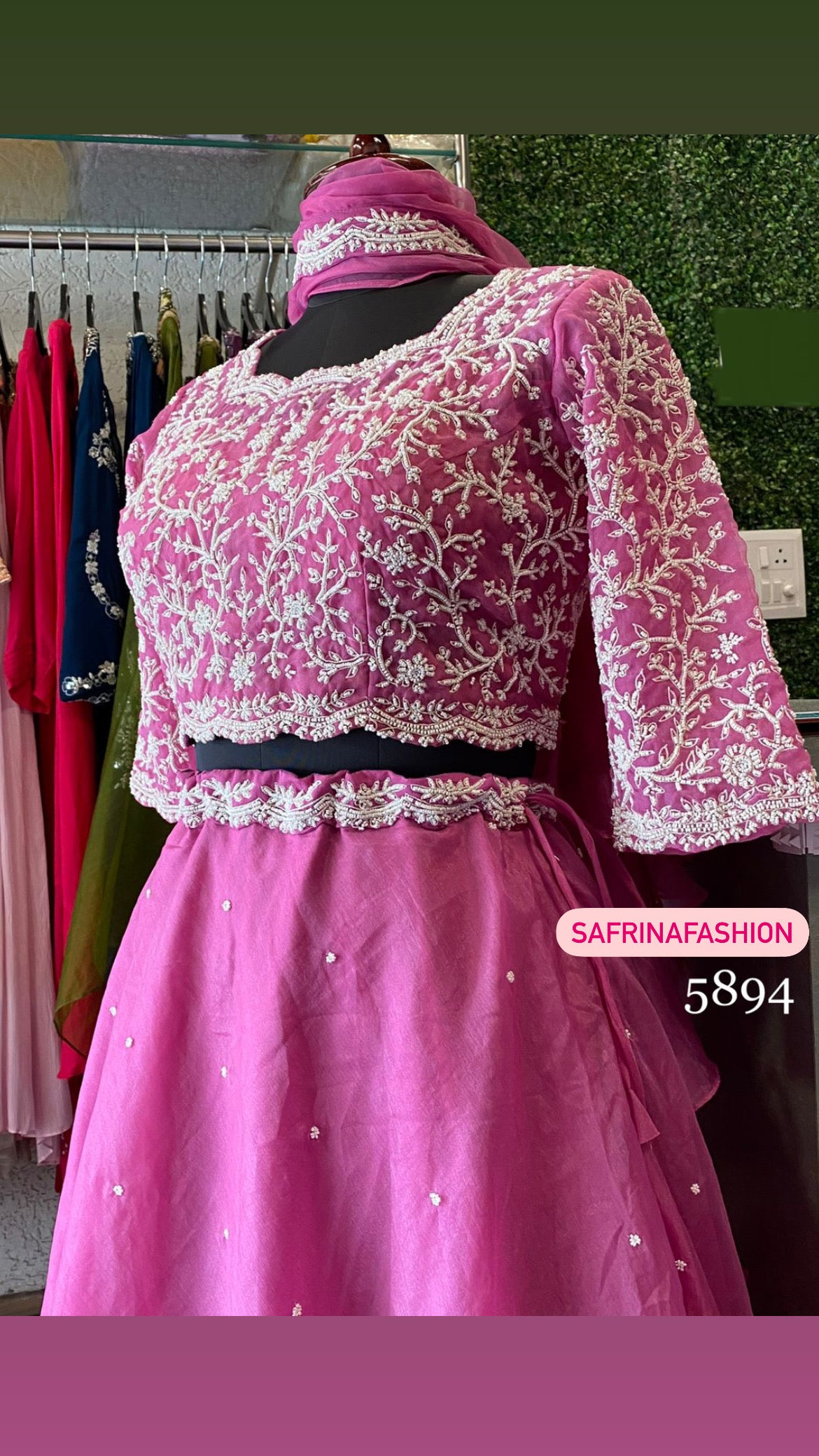 Pink indowestern partywear dress - Saffronfashionindia