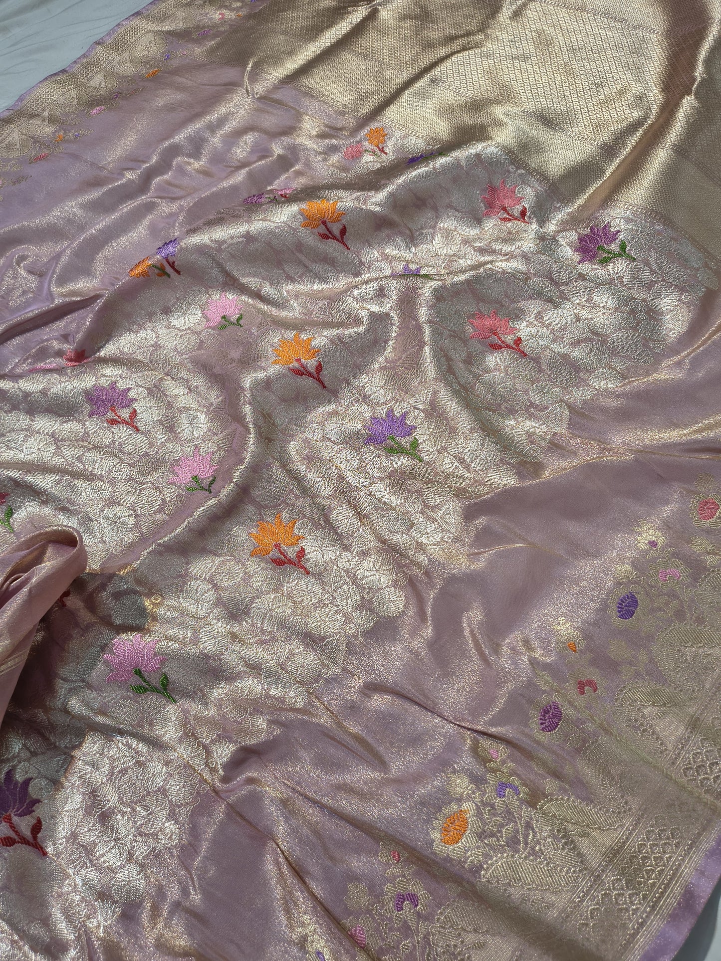 Banarsi kadwa tissue silk saree tilfi meenakari sarees - Saffronfashionindia