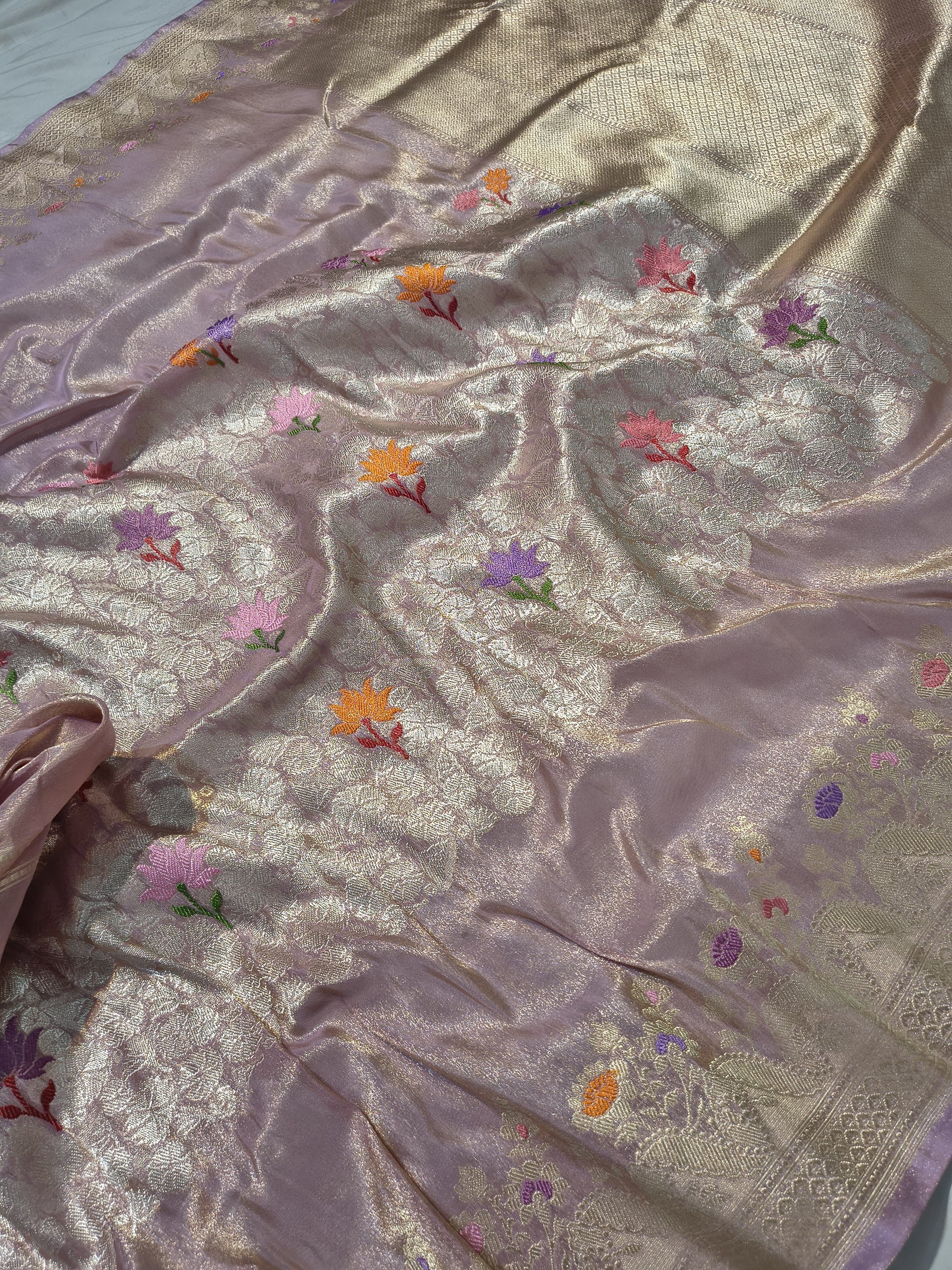 Banarsi kadwa tissue silk saree tilfi meenakari sarees - Saffronfashionindia